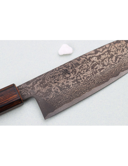 Nakamura Kaishin Ginsan Zwart Damas 16,5cm Japans santoku mes