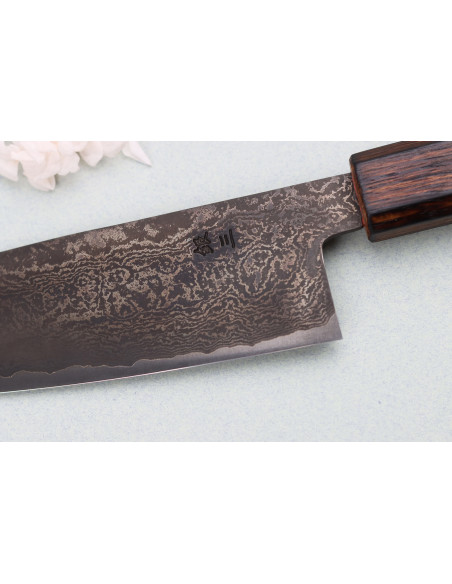 Nakamura Kaishin Ginsan Zwart Damas 16.5cm Japans santoku mes