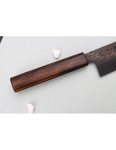 Nakamura Kaishin Ginsan Black Damas 16.5cm Japanese santoku knife