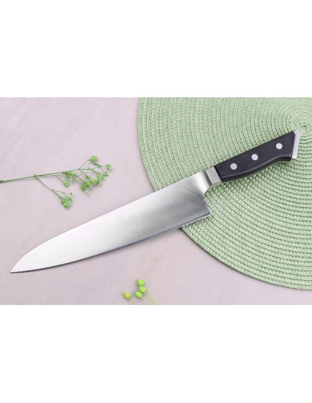 Faca de chef japonesa Glestain série K de 21 cm com convinhas