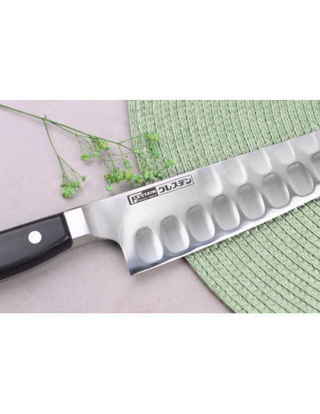 Glestain K-serie 21 cm japansk kokkekniv med granton-egg