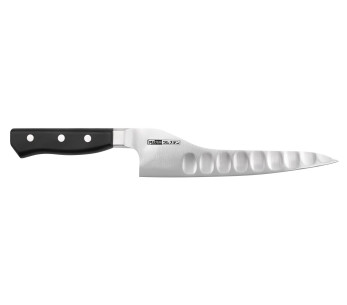 Glestain K-sarja 18cm japanilainen yleisveitsi Granton-reunalla Yleisveitsi kaarevalla selällä