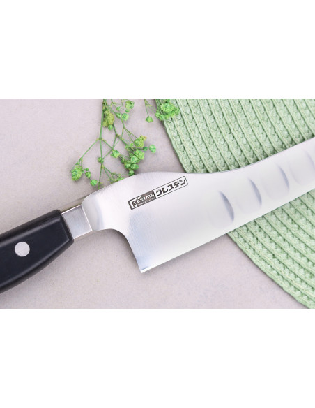 Glestain K Series 18cm japansk universalkniv med granton edge böjd rygg
