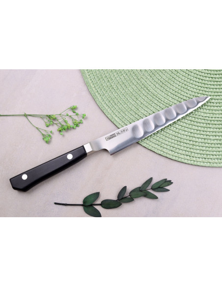 cuchillo universal japonés con borde granton Glestain Serie K 14cm