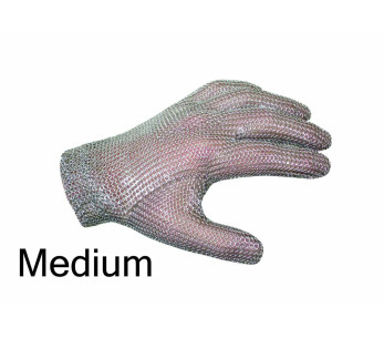 Guante protector ambidiestro de cota de malla de acero inoxidable WILCO Talla M