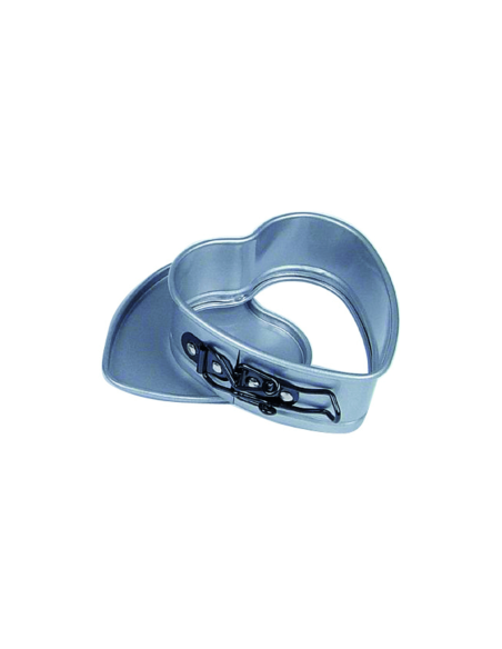 Non-stick hinged heart mould with removable base 10cm