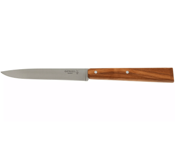 Opinel Bon Appétit Bois pöytäveitsi n°125 11cm ruostumattomasta teräksestä valmistettu terä oliivipuinen kahva