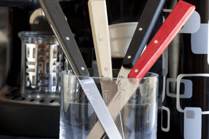 Set of 4 Opinel Bon Appétit Loft table knives n°125 11cm stainless steel blades hornbeam handles