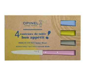 Set mit 4 Tafelmessern Opinel Bon Appétit Campagne n°125 11cm Klingen aus Edelstahl Griffe aus Hainbuchenholz 2
