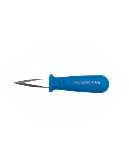 Coltello per ostriche in acciaio inox Nogent con manico in polipropilene blu