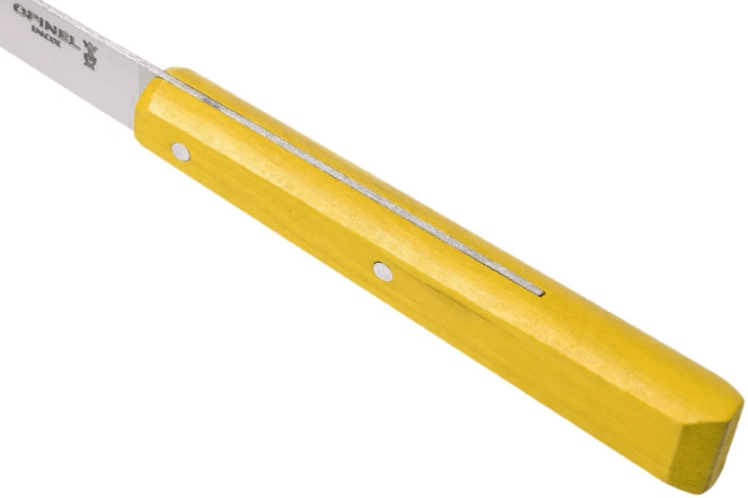 Opinel Bon Appétit Bois faca de mesa n°125 11cm lâmina em aço inoxidável cabo em chifre de boi amarelo