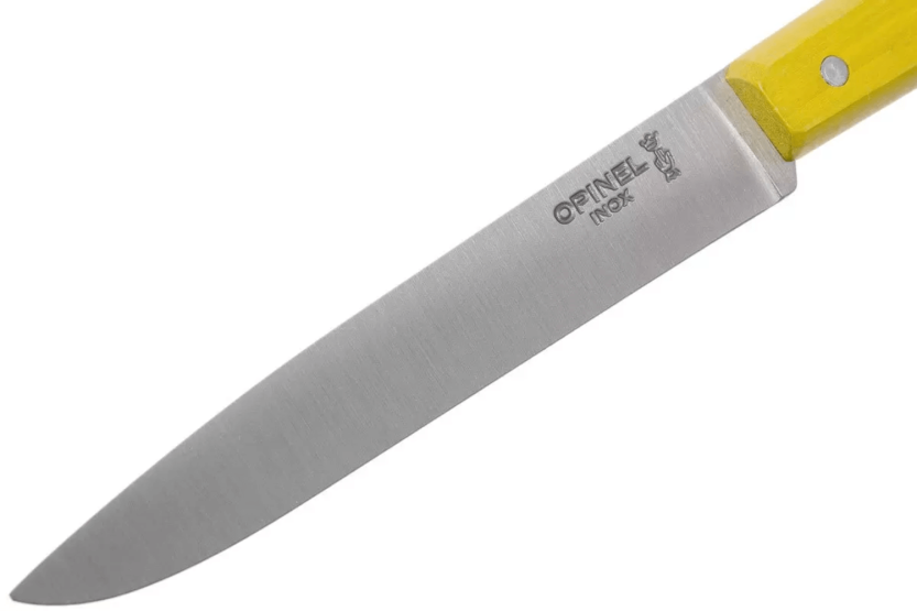 Tafelmesser Opinel Bon Appétit Bois n°125 Klinge 11cm aus rostfreiem Edelstahl Griff aus gelbem Hainbuchenholz