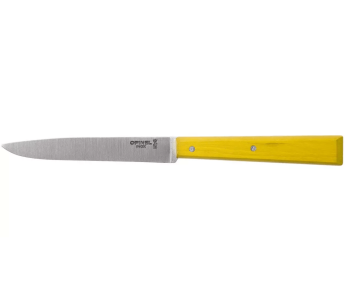 Opinel Bon Appétit Bois faca de mesa n°125 11cm lâmina em aço inoxidável cabo em chifre de boi amarelo
