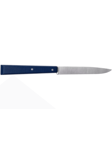 Opinel Bon Appétit Bois faca de mesa n°125 11cm lâmina em aço inoxidável cabo em chifre azul marinho