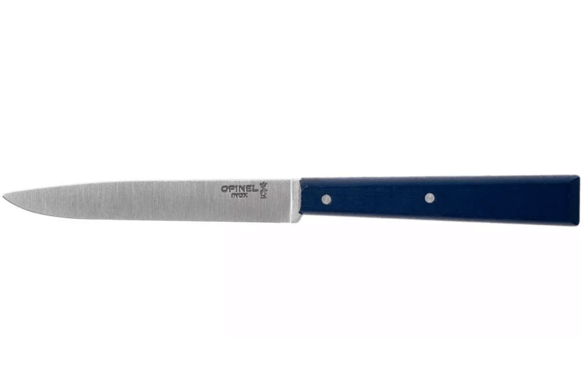 Opinel Bon Appétit Bois faca de mesa n°125 11cm lâmina em aço inoxidável cabo em chifre azul marinho