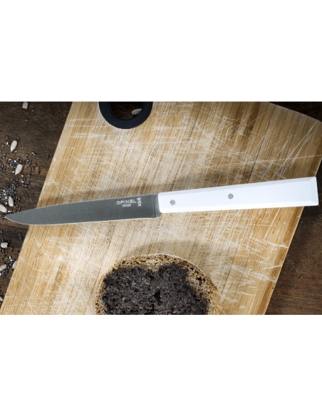 Opinel Bon Appétit Bois bordkniv nr. 125 11 cm blad i rustfritt stål, håndtak i hvit avenbok
