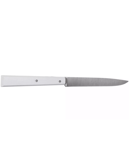 Opinel Bon Appétit Bois pöytäveitsi n°125 11cm ruostumattomasta teräksestä valmistettu terä valkoinen valkopuukahva