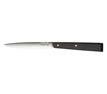 Opinel Bon Appétit Bois pöytäveitsi n°125 11cm ruostumattomasta teräksestä valmistettu terä musta valkopuupuukahva