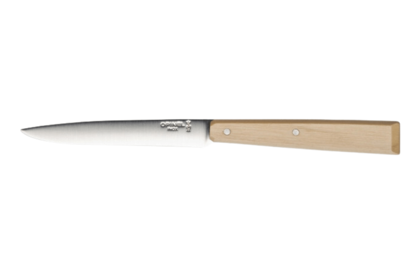 Cuchillo de mesa Opinel Bon Appétit Bois n°125 Hoja de acero inoxidable de 11 cm Mango de madera de carpe