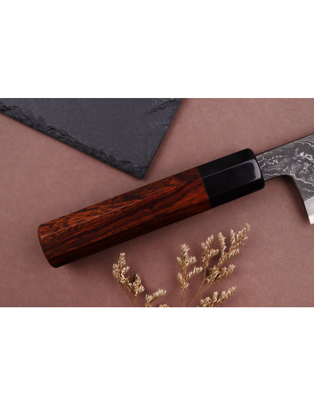 21cm Hinoura Tsukasa River Jump Japansk kockkniv med handtag av järnträ