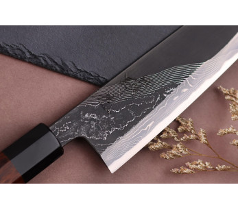 Kochmesser 21cm japanisch handgefertigt Hinoura Tsukasa River Jump Griff Eisenholz 2