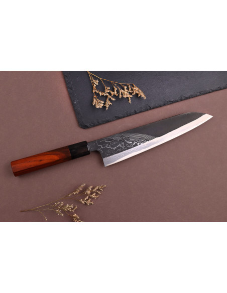 21cm Hinoura Tsukasa River Jump Cuchillo de cocinero japonés mango de madera sanguina