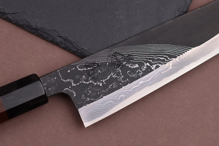 21cm Hinoura Tsukasa River Jump Cuchillo de cocinero japonés mango de madera sanguina