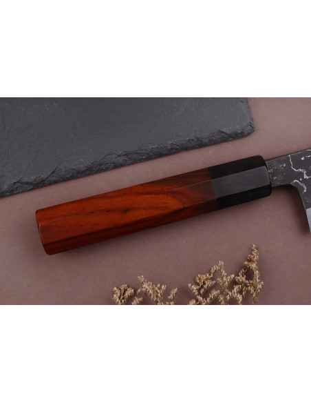21cm Hinoura Tsukasa River Jump Cuchillo de cocinero japonés mango de madera sanguina