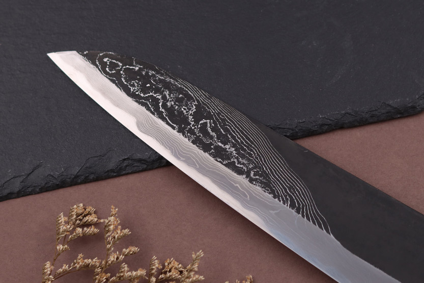 21cm Hinoura Tsukasa River Jump Cuchillo de cocinero japonés mango de madera sanguina