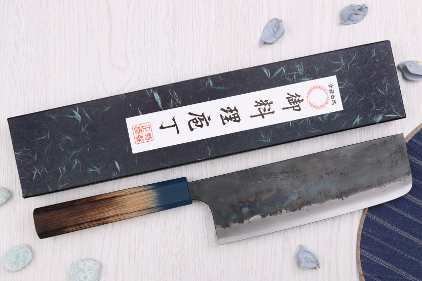 nakiri messer 16,5cm japanisch handgefertigt Yoshihiro Rugged Black