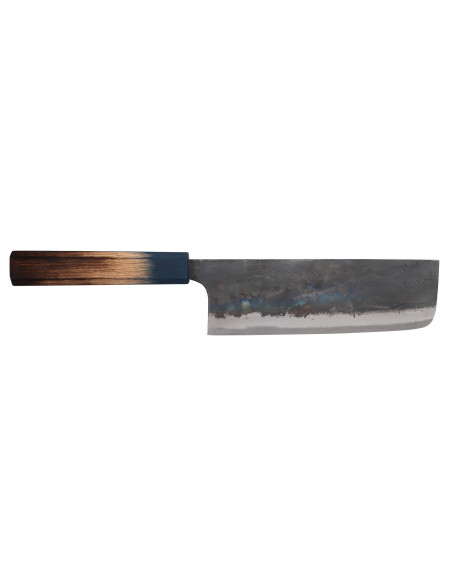 faca nakiri japonesa de 16,5 cm Yoshihiro Rugged Black feita à mão