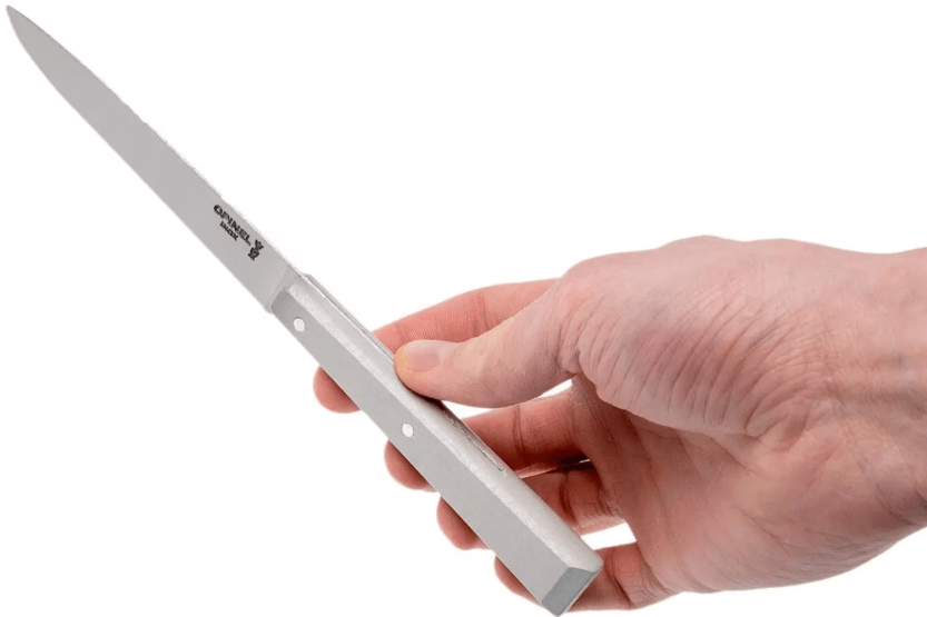Opinel Bon Appétit Bois faca de mesa n°125 11cm lâmina em aço inoxidável cabo em chifre de boi cinzento