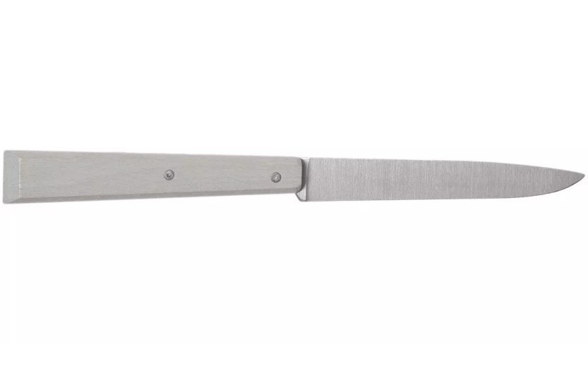 Opinel Bon Appétit Bois coltello da tavola n°125 lama in acciaio inox da 11 cm manico in carpino grigio