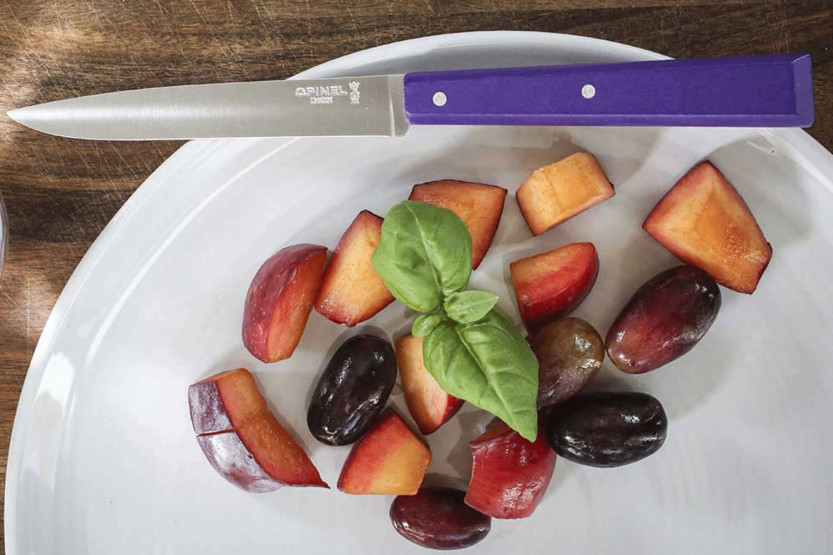 Opinel Bon Appétit Bois bordkniv nr. 125 11 cm blad i rustfritt stål, håndtak i fiolett hornbjelke