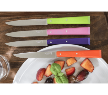 Opinel Bon Appétit Bois faca de mesa n°125 11cm lâmina em aço inoxidável cabo em fúcsia hornbeam 2