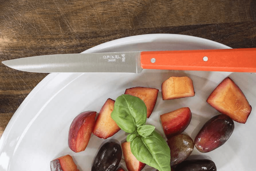 Tafelmesser Opinel Bon Appétit Pro n°125 Klinge 11cm aus rostfreiem Edelstahl Griff aus Polymer Mandarine