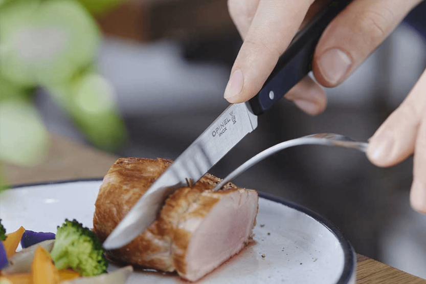 Tafelmesser Opinel Bon Appétit Pro n°125 Klinge 11cm aus Edelstahl Griff schwarz