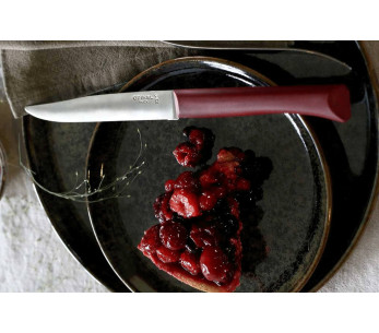 Opinel Bon Appétit tafelmes + 11cm roestvrijstalen lemmet granaat polymeer handvat 2