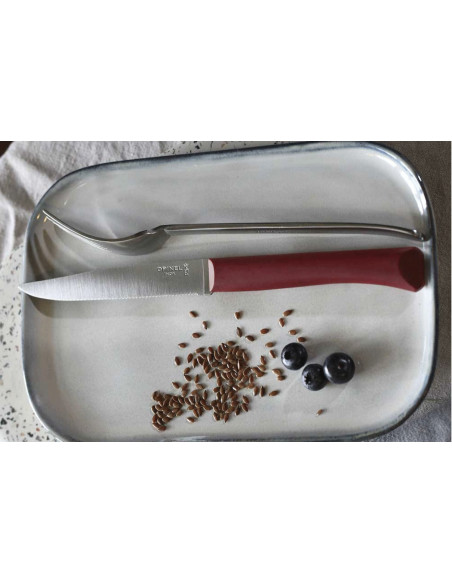 Coltello da tavola Opinel Bon Appétit + lama in acciaio inox da 11 cm manico in polimero granato