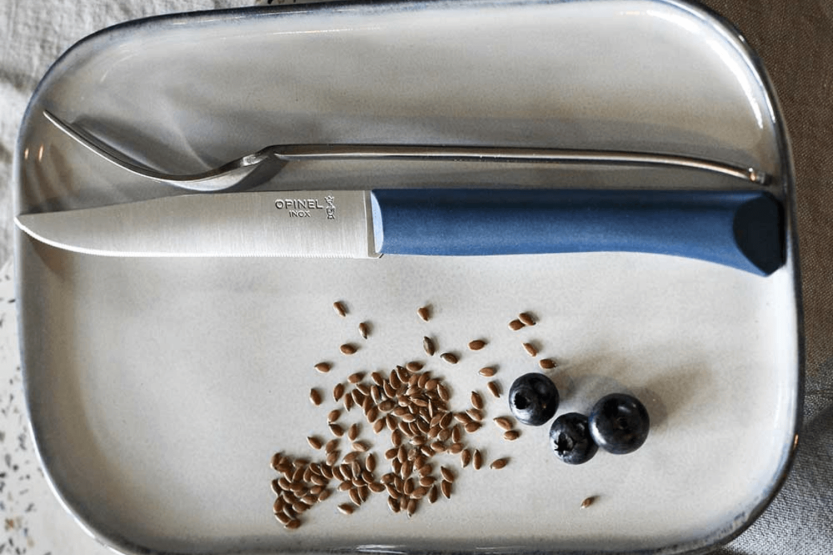 Opinel Bon Appétit bordkniv + 11 cm blad i rustfritt stål and blå polymerhåndtak