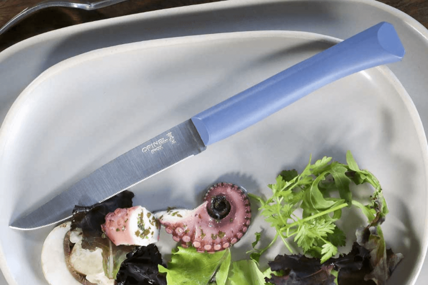 Tafelmesser Opinel Bon Appétit + 11cm Klinge aus rostfreiem Edelstahl Griff aus blauem Polymer