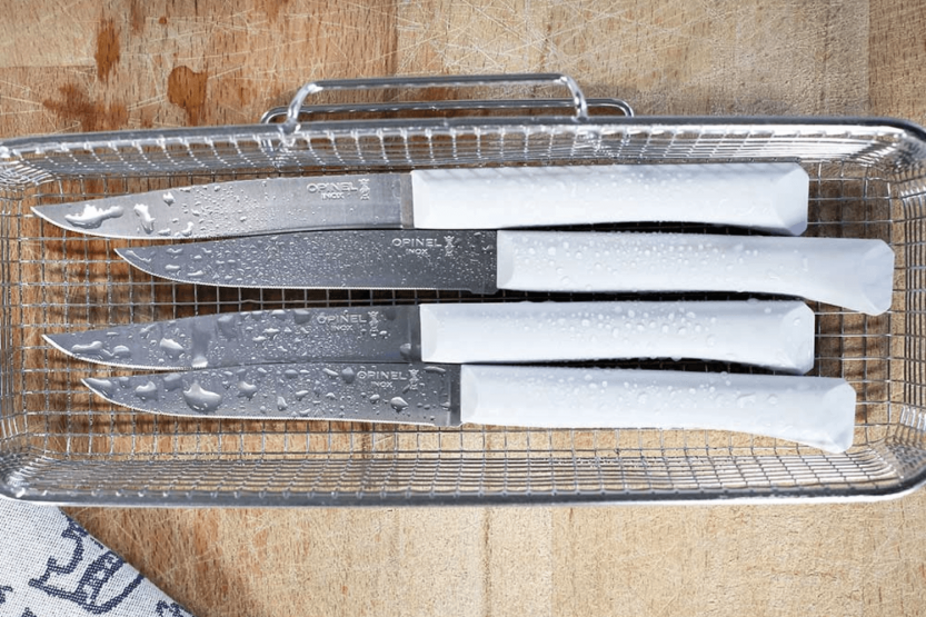 Coltello da tavola Opinel Bon Appétit + lama in acciaio inox da 11 cm con manico in polimero cloud