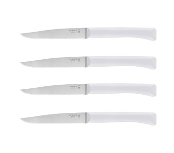 4 Opinel Bon Appétit -pöytäveitsen sarja + 11cm ruostumattomasta teräksestä valmistettu terä, jossa pilvipolymeerikahva