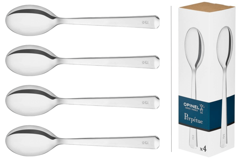 Caja de 4 cucharas de mesa Opinel Perpétue de acero inoxidable
