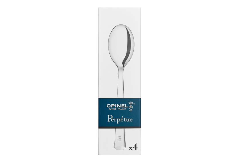 Caixa de 4 colheres de mesa Opinel Perpétue em aço inoxidável