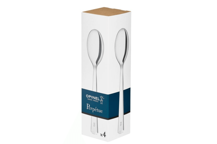 Caixa de 4 colheres de mesa Opinel Perpétue em aço inoxidável