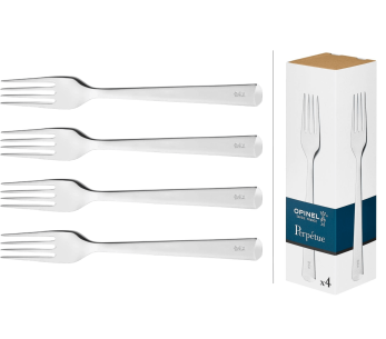 Caixa de 4 garfos de mesa Opinel Perpétue em aço inoxidável