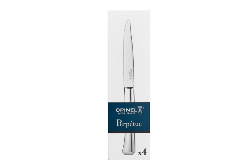 Caja de 4 cuchillos de mesa Opinel Perpétue totalmente de acero inoxidable