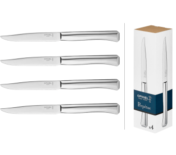 Confezione di 4 coltelli da tavola Opinel Perpétue in acciaio inox
