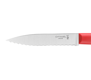 Opinel Les Essentiels + n°313 kuorimaveitsi 10cm hammastettu terä punainen polymeerikahva 2
